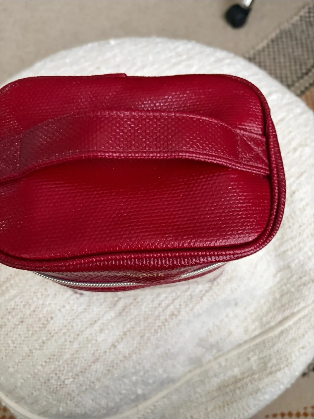 Red Clear Travel Cosmetic Case with Gold Zip